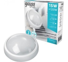 Светильник для ЖКХ светодиодный GAUSS Qplus ip54 d175*76 15w 1220lm 4000k круглый [141411215]