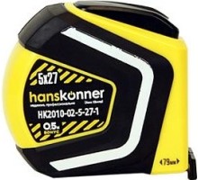 Рулетка HANSKONNER HK2010-02-5-27-1 автостоп, обрезин.корпус, супермощний магнит