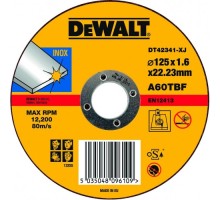 Отрезной круг по нержавеющей стали DeWALT 125х1.6x22.2 мм DT42341-XJ [DT42341-XJ]