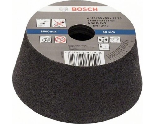 Чашка конусная шлифовальная по металлу BOSCH 110х90х55 М14; P 36 [1608600233]