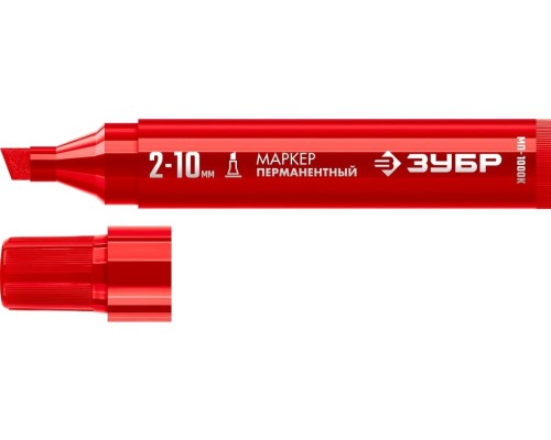 Маркер перманентный ЗУБР МП-1000К 2-10 мм, клиновидный, красный  [06333-3]