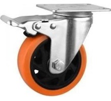 Колесная опора большегрузная MFK-TORG Medium 4024075 PVC полиуретан, поворотное с тормозом  75 мм 4024075 PVC