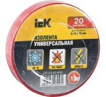 Изолента IEK ПВХ 0.13х15мм (рул. 20м) красн. [UIZ-13-10-K04]