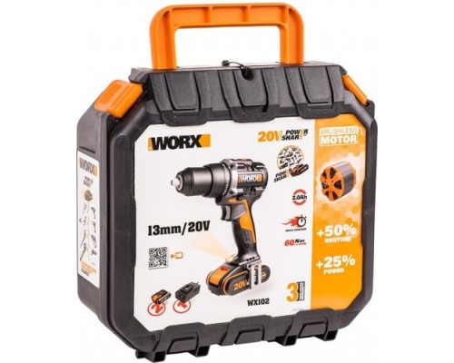 Дрель-шуруповерт аккумуляторная WORX WX102 бесщеточная