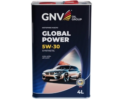 Масло моторное GNV Global Power 5W30 Synthetic A3/B4, SN/CF 4 л (металл. канистра) GGP1M11064010130530004 Масло моторное GNV Global Power 5W30 Synthetic A3/B4, SN/CF 4 л (металл. канистра) GGP1M11064010130530004