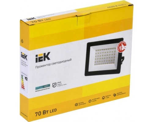 Прожектор IEK СДО 06-70 светодиодный ip65 4000к черн. [LPDO601-070-40-K02]