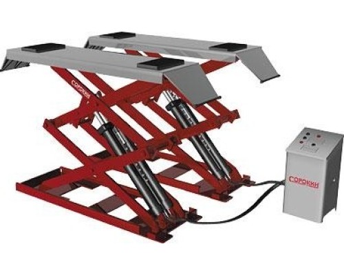 Подъемник ножничный СОРОКИН 17.211 напольный, грузоподъемность 3 т, 220В