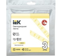 Лента светодиодная IEK LSR-5050WW60 14.4w 12В IP20 (3 м) LSR2-1-060-20-3-03
