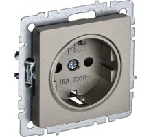 Розетка IEK BRITE РС11-1-0 16а без защ. шторки шампань BR-R11-16-K37