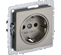 Розетка IEK BRITE РС14-1-0 16а защ. шторки шампань BR-R14-16-K37