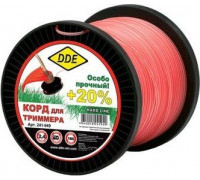 Леска триммерная DDE Hard line (2,4 ммх180 м; круг армированный; серая/красная) 241-949