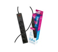 Сетевой фильтр КОСМОС FKsm1.8m-5g с заземлением 3*0,75мм², черный FKsm1.8m-5g(B)USB