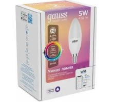 Лампа светодиодная GAUSS Smart home с37 5w 470lm 2700-6500к е14 rgbw диммируемая led [1190112]