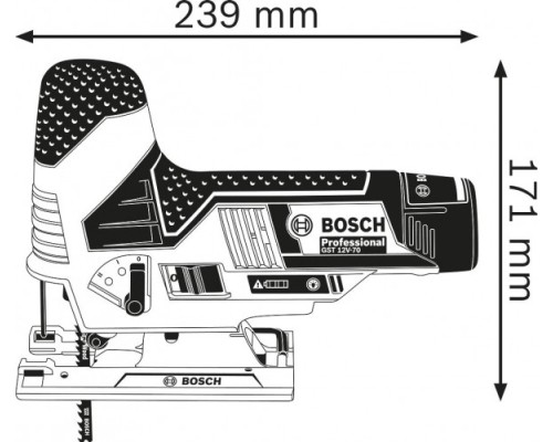 Лобзик аккумуляторный BOSCH GST 12V-70 [06015A1000] 2х2,0Ач, кейс L-Boxx