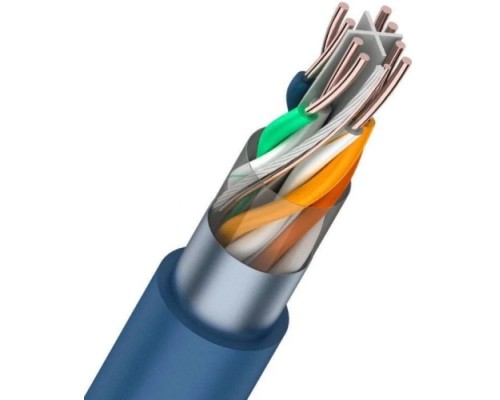 Кабель REXANT F/UTP, CAT 6, PVC 4x2x0,57мм, 23AWG, внутренний, синий [01-0147]