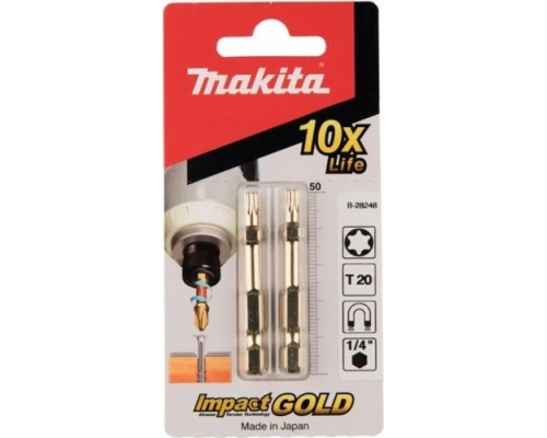 Бита для заворачивания MAKITA B-28248 Impact Gold T20, 50 мм, E-form (MZ), 2 шт.