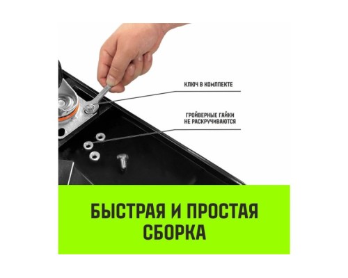 Тележка платформенная HITCH 300кг 600*900мм металлическая, колеса резиновые 125мм [SZ086115]