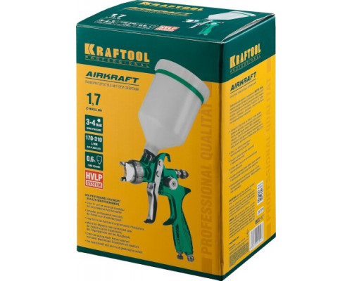 Краскопульт пневматический KRAFTOOL 06522-1.7 hvlp купить с доставкой и официальной гарантией