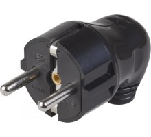 Вилка разборная IEK ВПу11-02 угловая с заземл. 16а черн. EVP11-16-01-K02