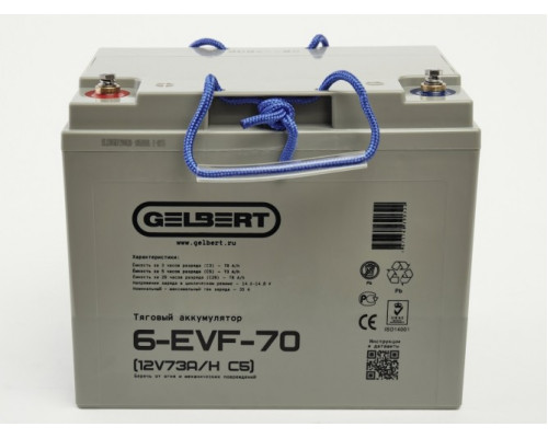 Аккумулятор GELBERT 6-EVF-70 тяговый 12V 73A/H C5