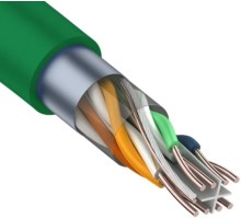 Кабель REXANT F/UTP, CAT 6 нг(A)-HFLTx 4х2х0,575мм, 23AWG внутр. зеленый [01-0172]