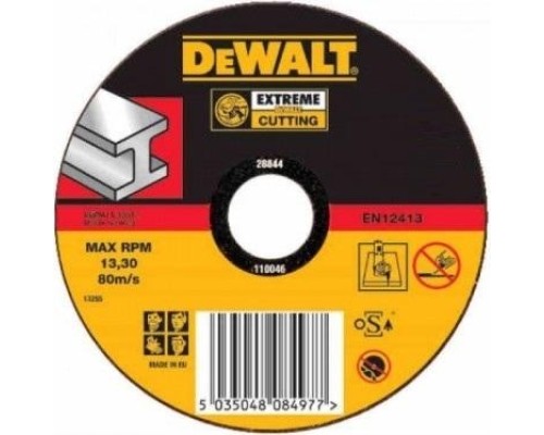 Отрезной круг по металлу DeWALT 180х1.6x22.2 мм Extreme DT42380Z-QZ Тип1 [DT42380Z-QZ]