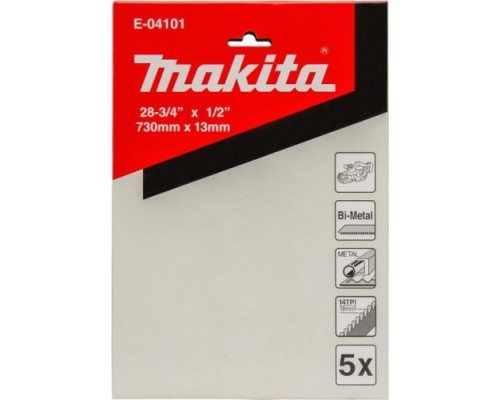 Пила кольцевая по металлу MAKITA E-04101 Bi-Metal 730х13x14Т, 5 шт. Пила кольцевая по металлу MAKITA E-04101 Bi-Metal 730х13x14Т, 5 шт.