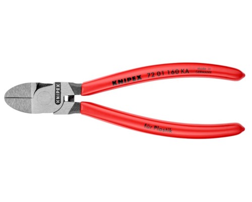 Бокорезы KNIPEX KN-7201160KA для пластика, округлая голова, пружина, 160 мм