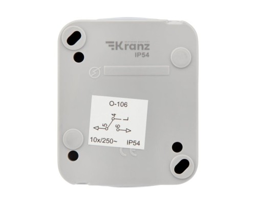 Выключатель Kranz KR-78-0837 проходной Mini OG IP54, о/у, серый