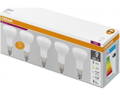 Лампа светодиодная OSRAM LED VALUE r60 7sw/840 230v e14 (уп 5 шт) [4058075583962]