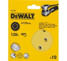 Диски на велюровой основе с отверстиями DeWALT DT3105-QZ 125 мм, 8 отв. G120 (10шт)