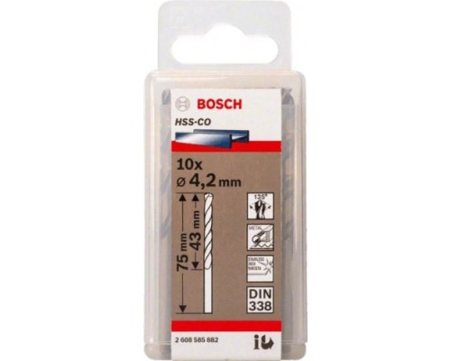 Сверло по металлу BOSCH HSS-CO 4.2 мм 10шт [2608585882]