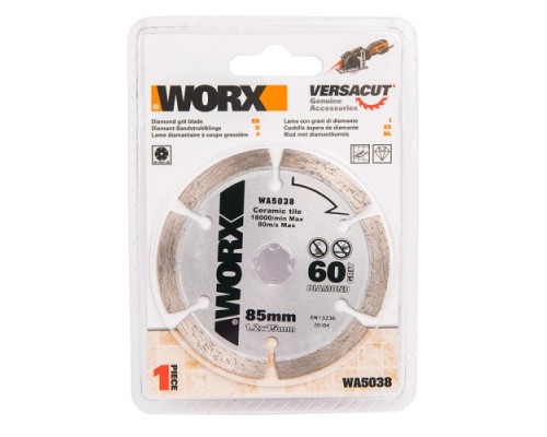 Алмазный диск для резки кафеля Worx WA5038 85х1,2х15 мм