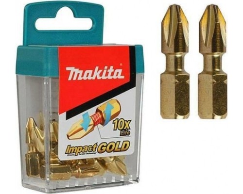 Набор насадок MAKITA B-39534-10 impact gold pz2, 25 мм, c-form  (уп.10шт. в упаковке 10 наборов) [B-39534-10]