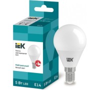 Лампа светодиодная IEK G45 5Вт 4000К Е14 Шар LLE-G45-5-230-40-E14