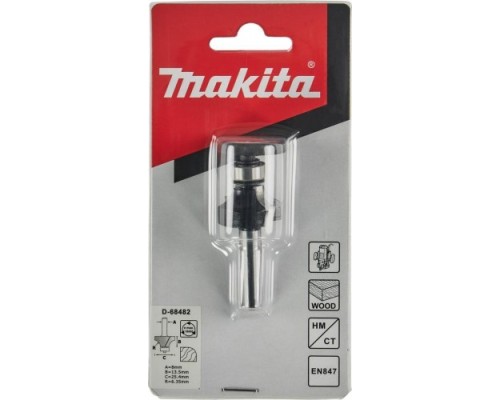 Фреза по дереву MAKITA D-68482 кром. калевочная 6.35r 25,4х13,5х8х56х2т