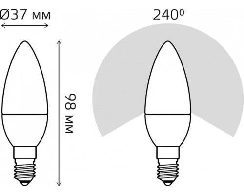 Лампа светодиодная GAUSS Свеча elementary 7w 450lm 3000k e14 ( 3 шт ) [33117T]