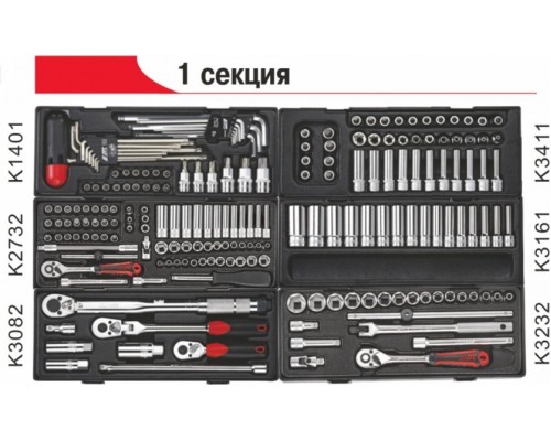 Тележка инструментальная JTC 5641 8 секций с набором инструментов 496 пр. [JTC-5641+496]