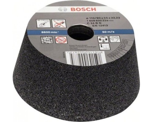 Чашка конусная шлифовальная по камню BOSCH 110х90х55 М14; P 16 [1608600239]