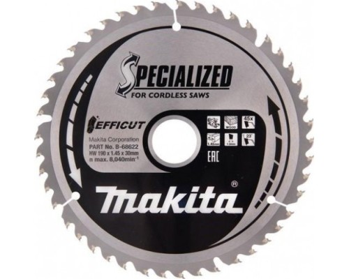 Пильный диск по дереву MAKITA 190x30x1.45х45T для efficut [B-68622]