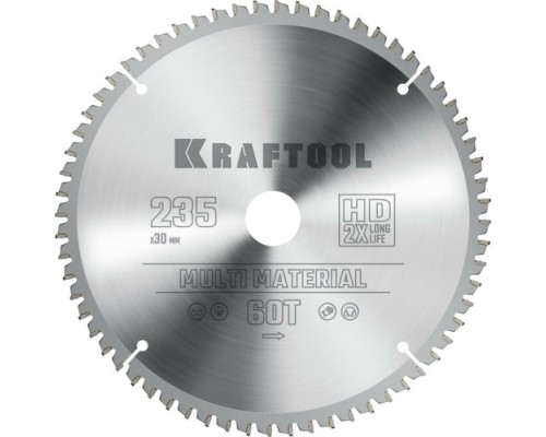 Пильный диск по алюминию KRAFTOOL Multi Material 235х30мм 64T [36953-235-30]