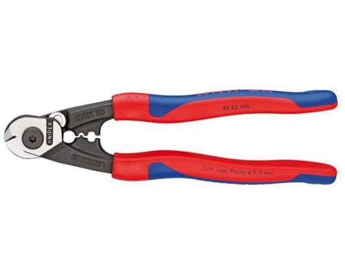 Тросорез KNIPEX KN-9562190SB компактный, 190 мм, обжим гильз на боуденовские тр