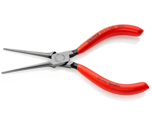 Длинногубцы KNIPEX KN-3111160SB острые, плоские, прямые гладкие губки, 55 мм