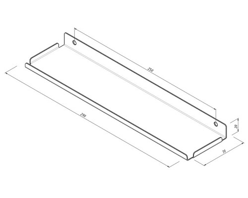 Полка для хранения EMBODIMENT EMB-TB-SH-290x70-B металлическая, настенная, черная