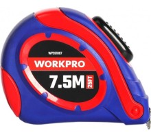 Рулетка WORKPRO WP261007 пластмассовая 7.5мх25мм самоблокирующаяся