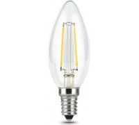 Лампа светодиодная GAUSS Свеча filament 5w 450lm 4100к е14 led 103801205