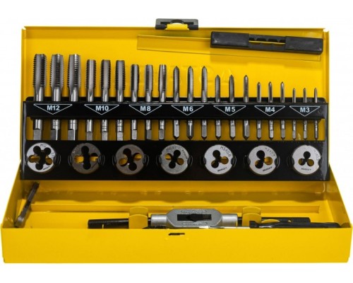 Набор резьбонарезных инструментов STAYER MaxCut 32 предмета, метчиков плашек, легированная сталь [28014-H32]