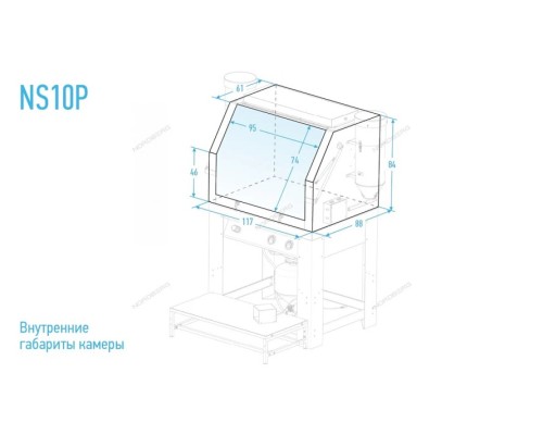 Пескоструйная камера NORDBERG NS10P с напорной системой подачи абразива и циклонной фильтрацией [NS10P]