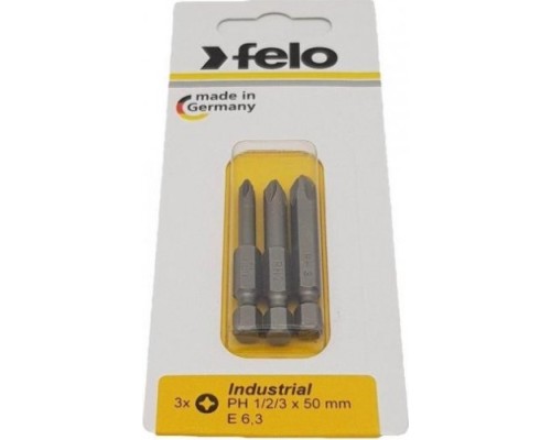 Бита для заворачивания FELO 03293116 крестовая ph 1/ph 2/ph 3x50, 3 шт в блистере