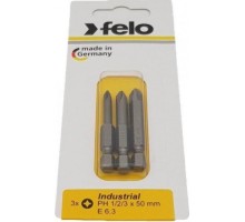 Бита для заворачивания FELO 03293116 крестовая ph 1/ph 2/ph 3x50, 3 шт в блистере